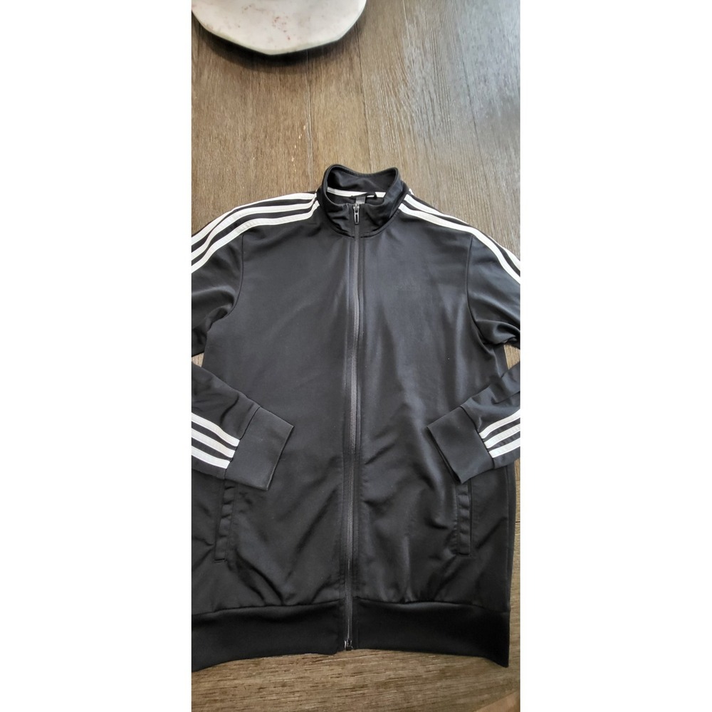 Mens Adidas Tracksuit Top Black Size Small S Great Condition Full Zip Running